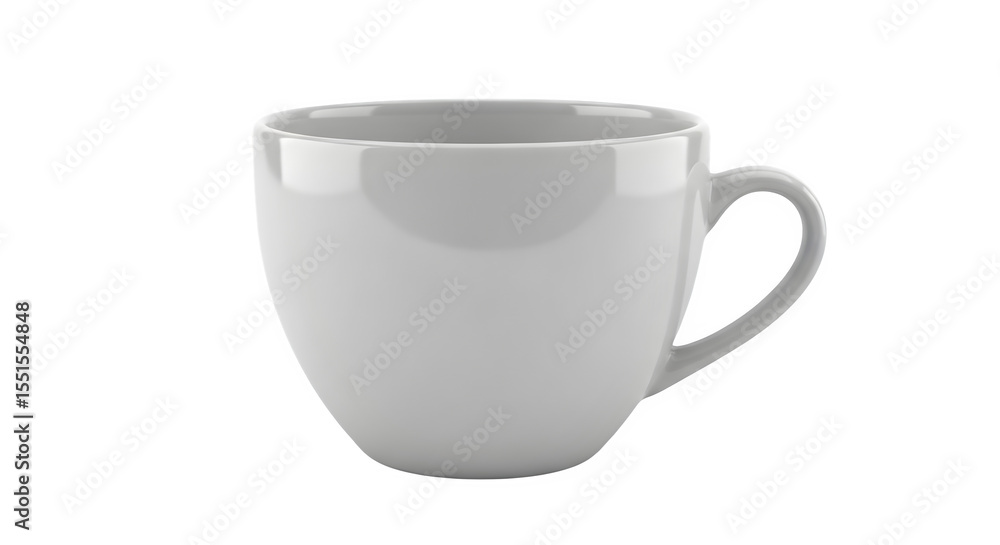 White ceramic coffee mug 3d rendered isolated on white background White ceramic coffee mug 3d rendered isolated on white background