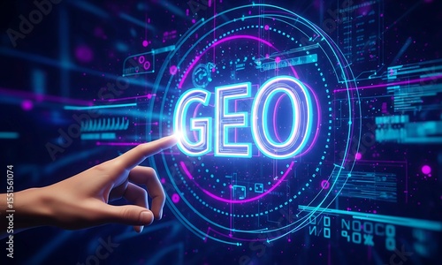 Generative Engine Optimization (GEO) Concept with Digital Elements