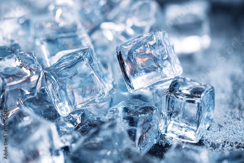 Wallpaper Mural Close-up shot of a clear, shiny, cold looking square ice. Generative AI
 Torontodigital.ca