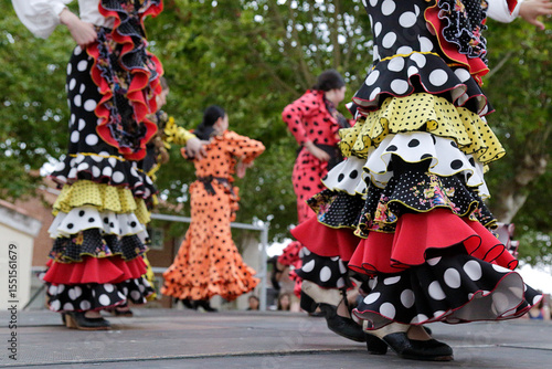 Spanish folk group dancing flamenco