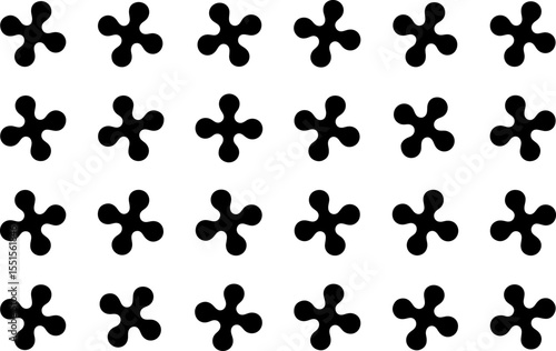 Brutalist abstract geometric shapes and grids vector silhouette illustration set