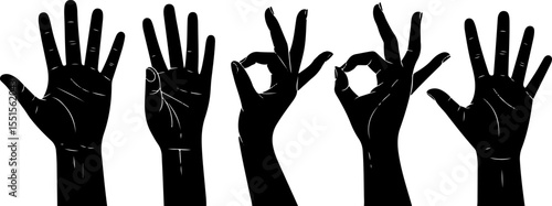free hands holding collection vector silhouette illustration