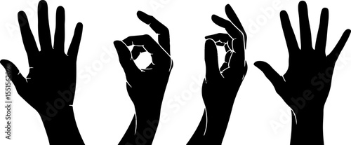 free hands holding collection vector silhouette illustration