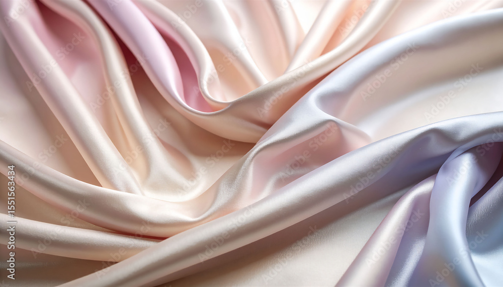 Fototapeta premium Abstract Flowing Silk Fabric Pastel Color Texture Background Generated image
