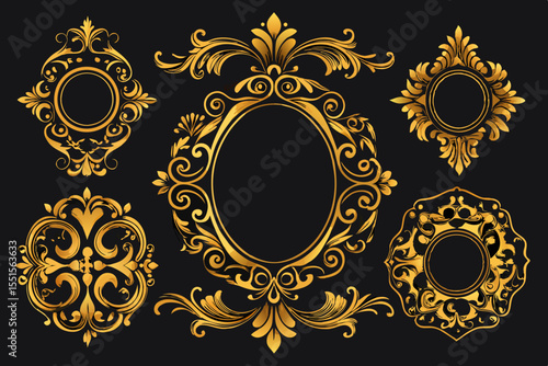Golden Ornamental Frame Luxury Vector Pack