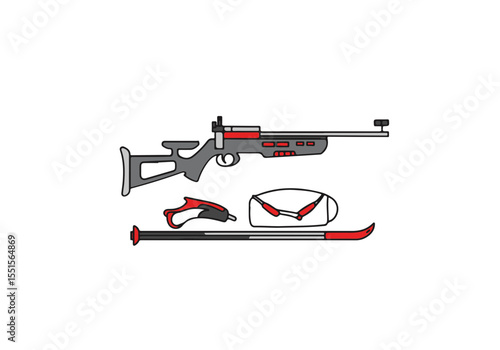 An illustration of the biathlon equipment.