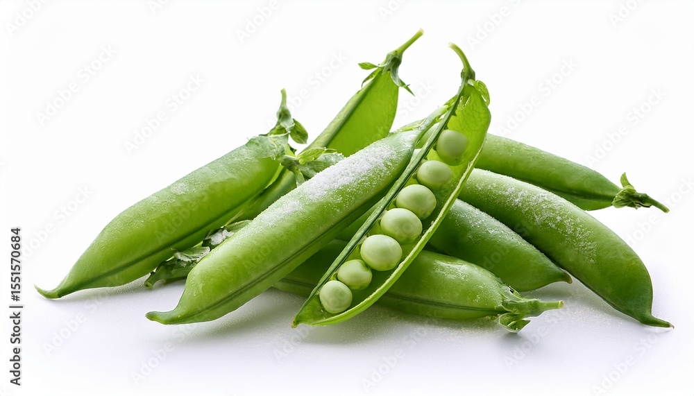 snow peas isolated on white background snow peas isolated on white background