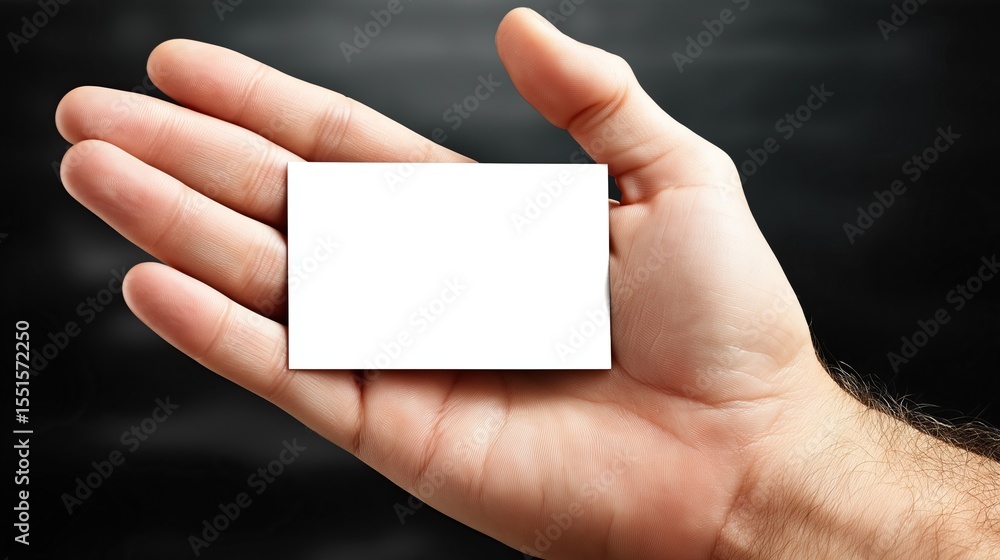 Obraz premium Blank Card in Hand: Clean Professional Presentation with Room for Custom Messaging