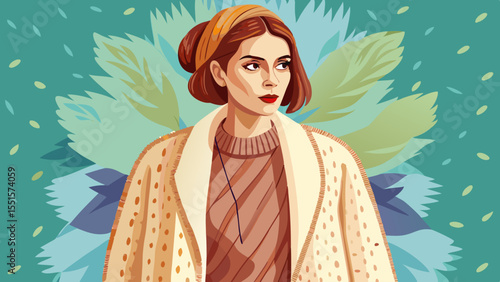 
a woman wearing a long cream cardigan made of mohair etsy besteller