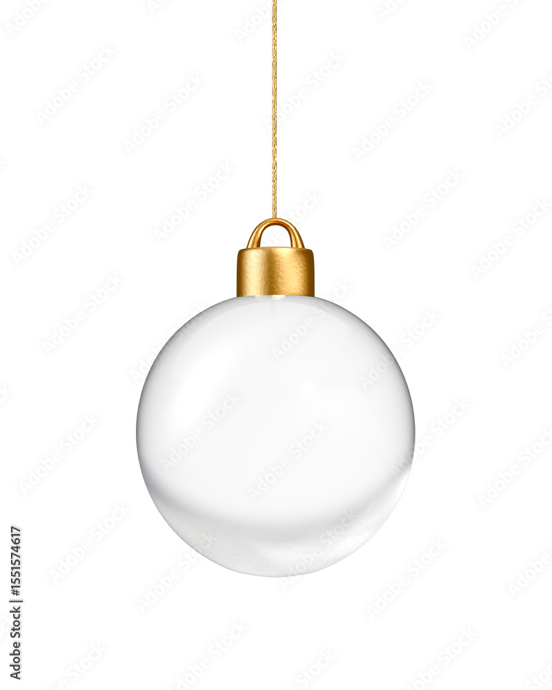 Christmas glass bauble hanging isolated on white Christmas glass bauble hanging isolated on white