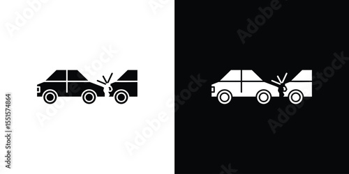 Rear end collision icon. Design for website and mobile apps.