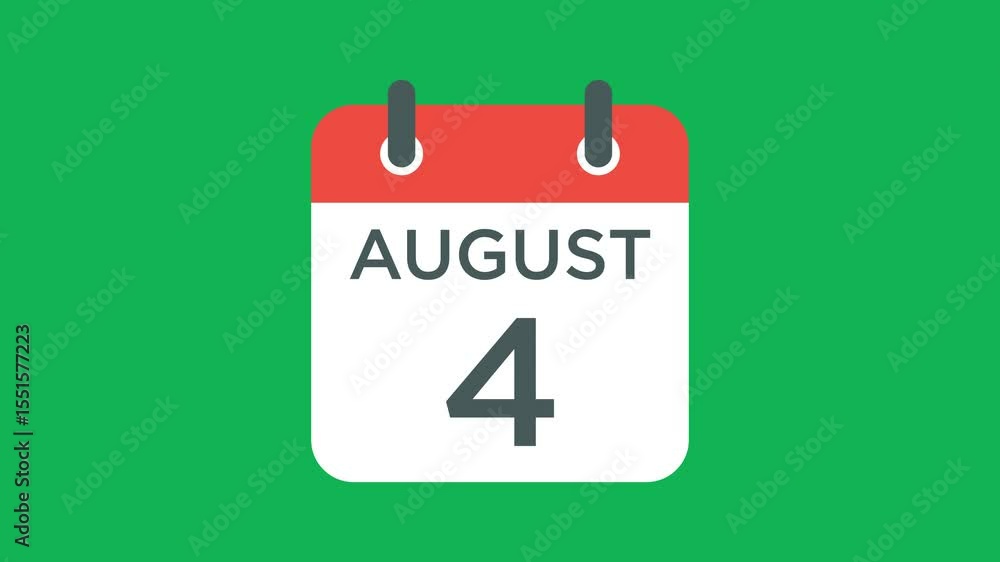 calendar - August 4 icon illustration isolated vector sign symbol calendar - August 4 icon illustration isolated vector sign symbol