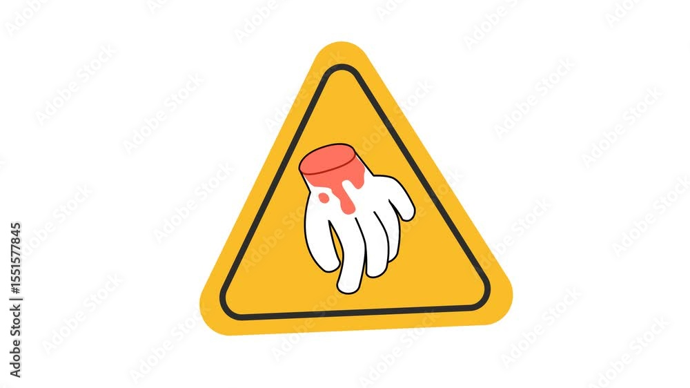 Do not touch the danger symbol in the cartoon animation. Risk of ...