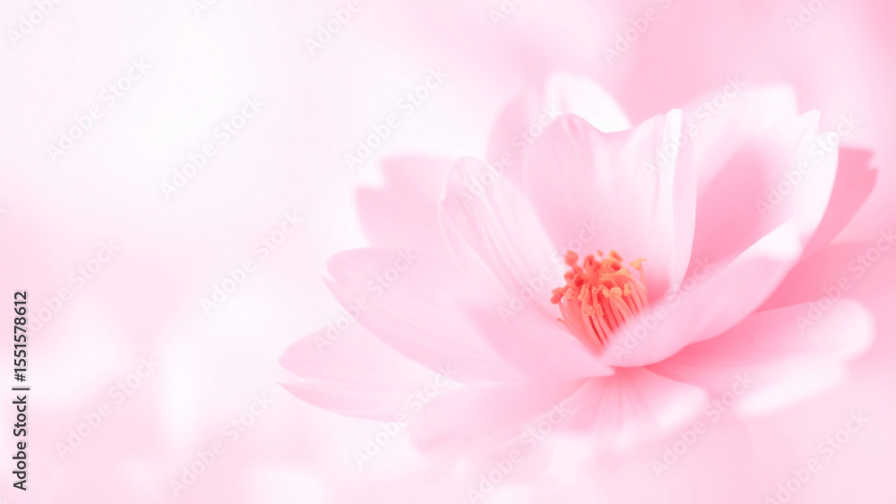 Fototapeta premium Soft Pink Flower in Bloom – Minimal Aesthetic Floral Background for Spring and Beauty Themes