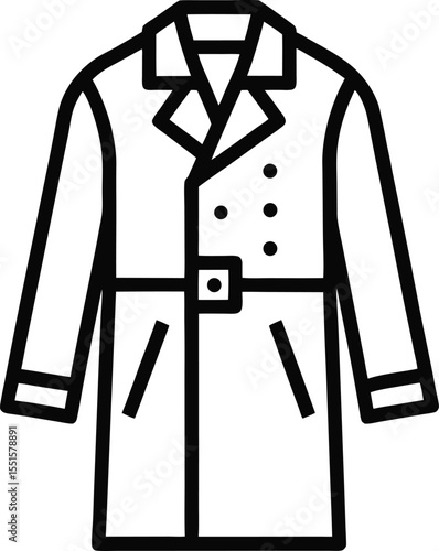 "Line icon of a formal overcoat"
  