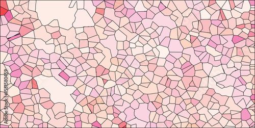 Wallpaper Mural Abstract stained glass style design featuring pink and peach tones with black outlines creating a unique geometric pattern for various creative projects Torontodigital.ca