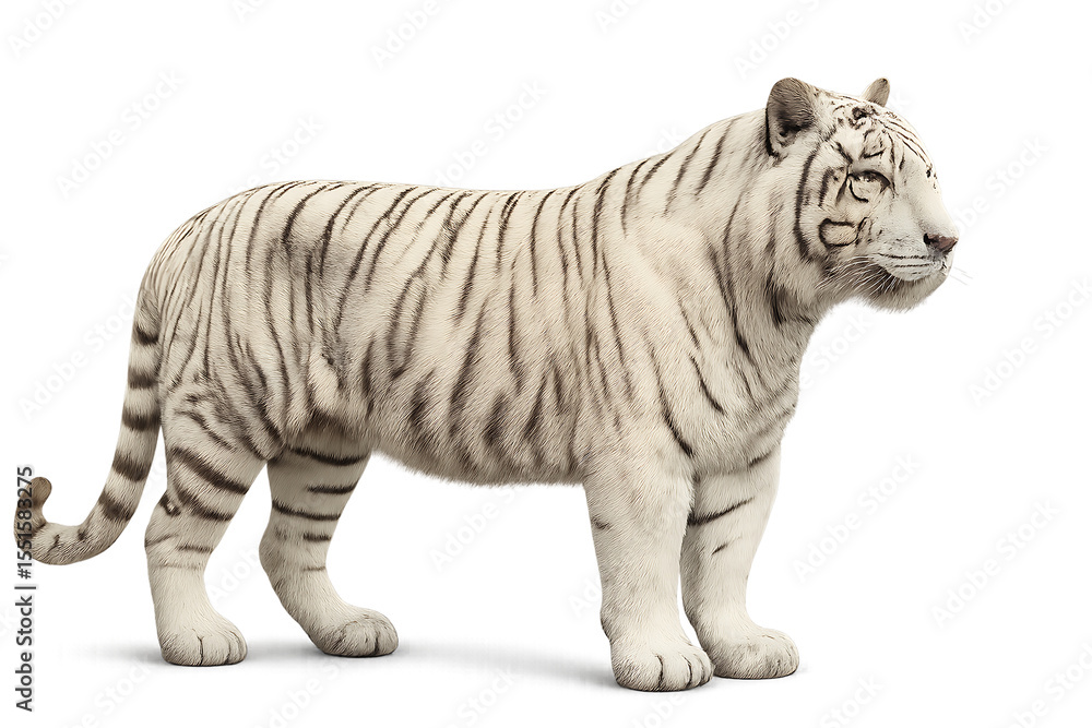 Fototapeta premium White tiger profile isolated on transparent background