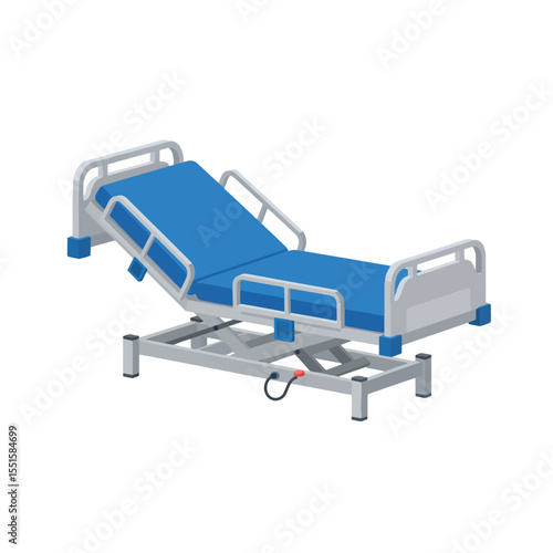 Adjustable Hospital Bed Medical Illustration