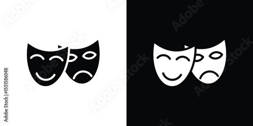 Theater masks icon vector, Symbol, logo illustrations
