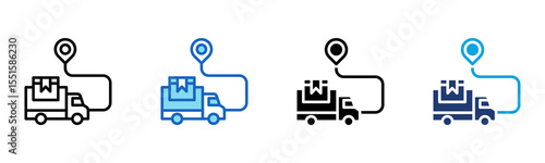 Shipping Route icon Multi Style Vector Illustration