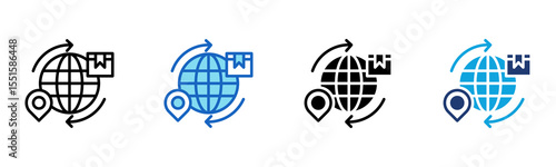 International Shipping icon Multi Style Vector Illustration
