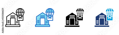 Shipment Arrival icon Multi Style Vector Illustration