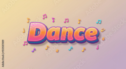 Vibrant Dance Typography Colorful Text Effect Design