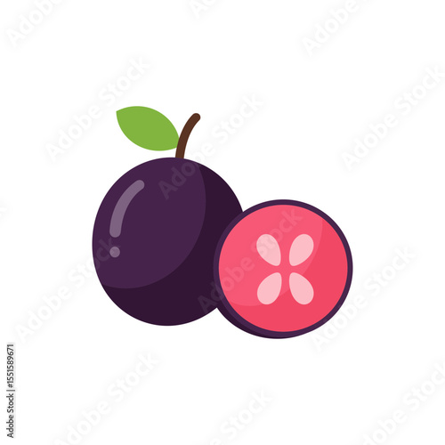 Wallpaper Mural Colorful Flat Icon of a Dark Purple Jambul Fruit Pair Torontodigital.ca
