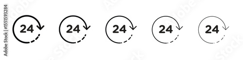 24 Hour time icon vector, Symbol, logo illustrations