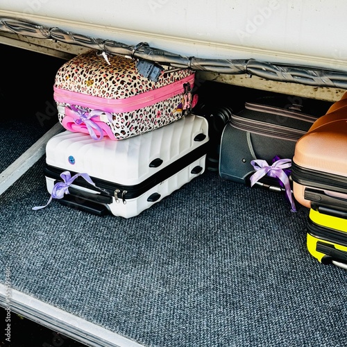 Luggage carried in the bus
