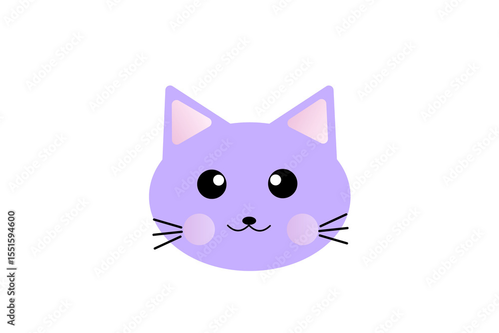 Obraz premium 紫のかわいい猫 グラフィック素材