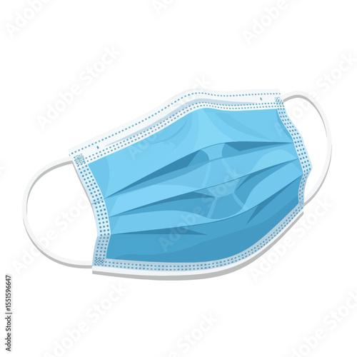 Protective Mask: A pristine, single-use medical mask, rendered in pristine detail, symbolizes personal protection and public health measures against airborne hazards.