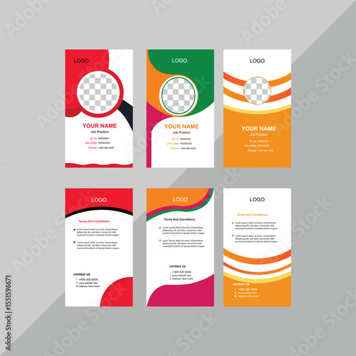 Abstract id cards template with picture