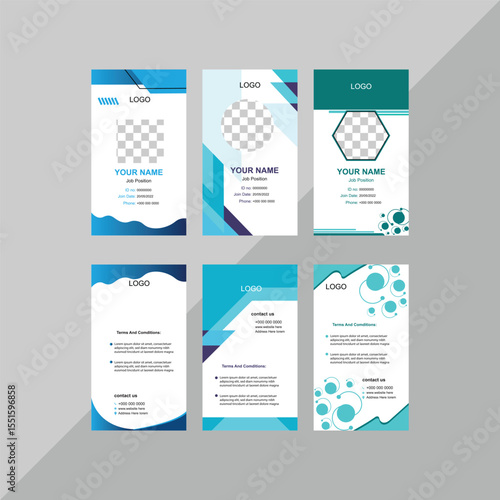 Abstract id cards template with picture