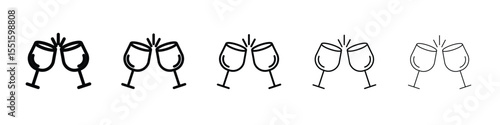 Clinking glasses icon vector, Symbol, logo illustrations