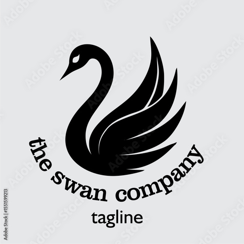Elegant Swan Logo Design – Minimalist and Graceful Branding Symbol