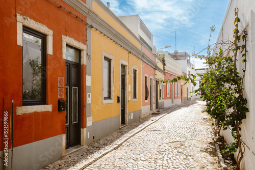 Beautiful side street in Faro, Portugal