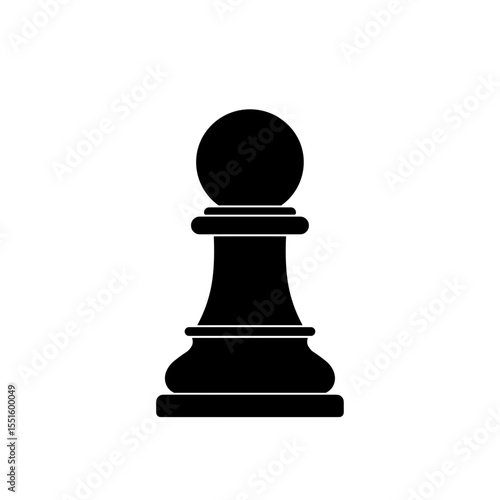 Single Black Chess Pawn Silhouette Icon.