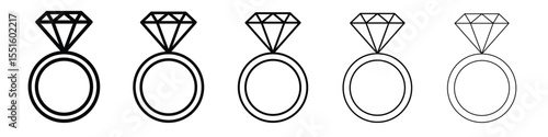 Diamond ring icon. Design for website and mobile apps.