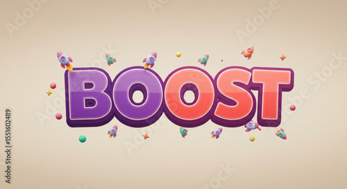 Boost Your Creativity Colorful 3D Typography Design