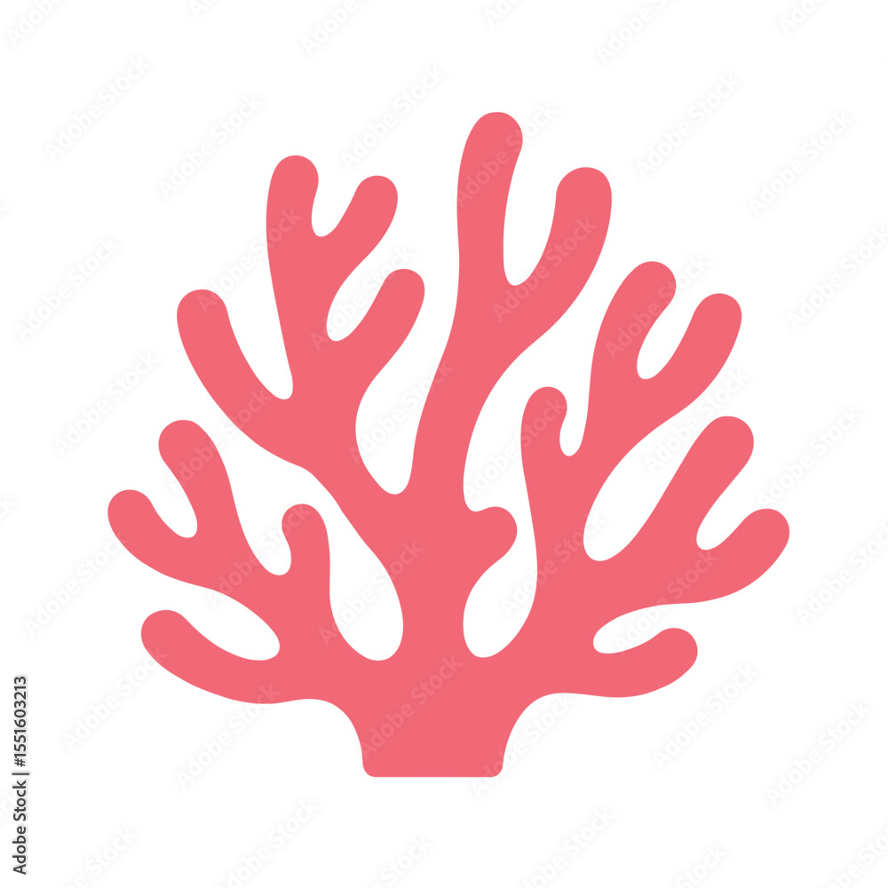 Obraz premium Stylized Coral Reef Illustration with Branching Structures and Soft Pink Color.