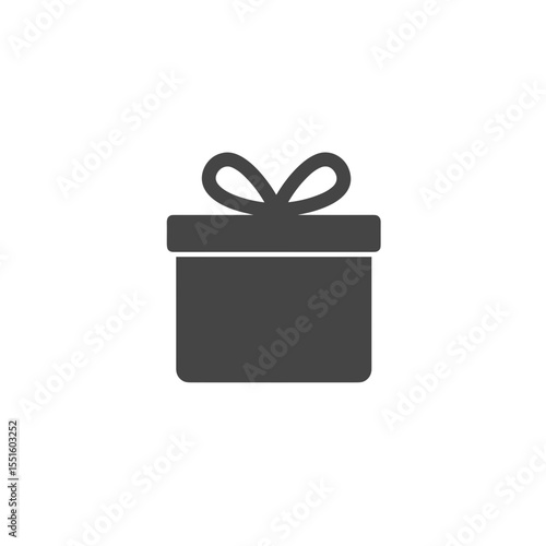 Simple Gift Box Icon with Tied Ribbon.