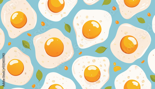 Vector seamless pattern of fried eggs on white background,white, design, egg, meal, pattern, seamless, texture, yolk, background, breakfast, cooking, food, fried egg, graphic, minimalist, overlay, 
