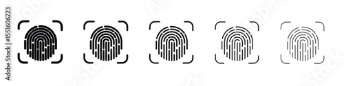 Fingerprint icon vector, Symbol, logo illustrations