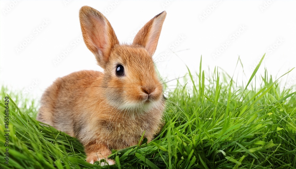 adorable rabbit sitting gracefully in a green meadow surrounded by fresh grass and nature s beauty in a sunny day isolated on a white background adorable rabbit sitting gracefully in a green meadow surrounded by fresh grass and nature s beauty in a sunny day isolated on a white background