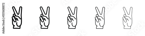 Hand peace icon vector, Symbol, logo illustrations