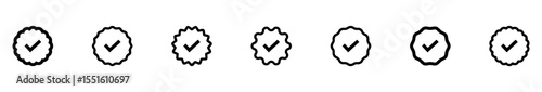 Check mark icon. Check mark vector icon. Checkmark Illustration. Vector symbols set, black checkmark isolated on white background. Correct vote choise isolated symbol. Vector Illustration. EPS 10