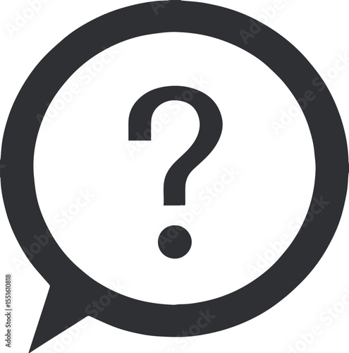 Speech bubble icon with question mark vector illustration