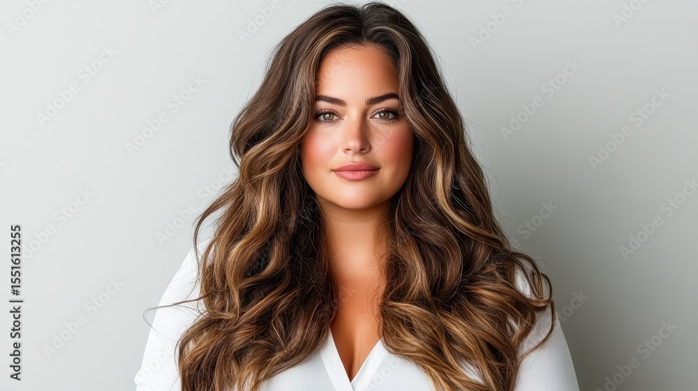 A confident plus-size woman displays her gorgeous hair and features, embodying beauty and self-love, encouraging body positivity and embracing diversity in a modern world. A confident plus-size woman displays her gorgeous hair and features, embodying beauty and self-love, encouraging body positivity and embracing diversity in a modern world.