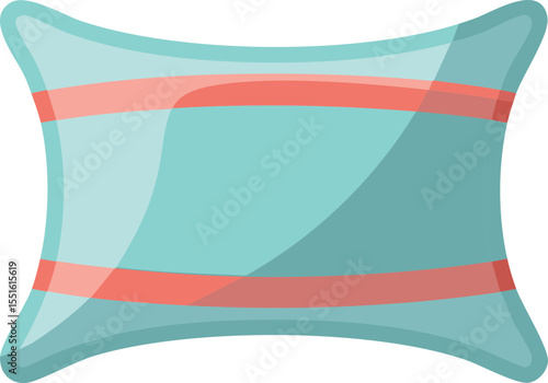 Coussin doux couleur cyan aux bords arrondis